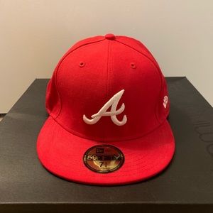 Atlanta Braves New Era Red 59FIFTY fitted hat